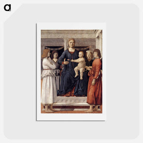 アートポストカード-Madonna and Child Attended by Angels - ピエロ デラ フランチェスカ Postcard.