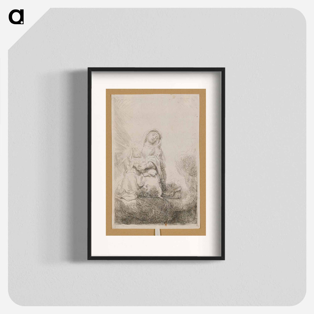 Virgin and Child in the Clouds - Rembrandt van Rijn Poster.