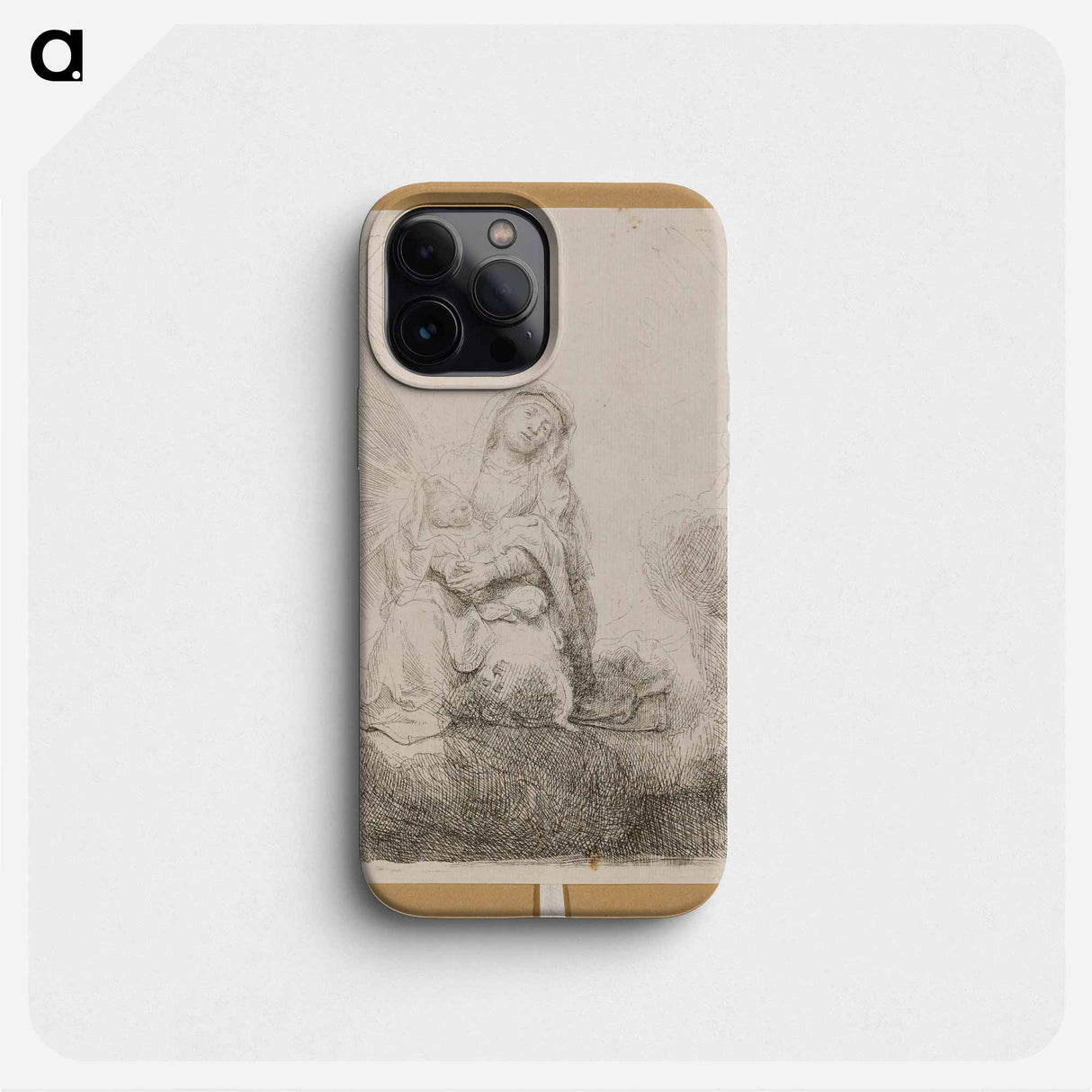 Virgin and Child in the Clouds - Rembrandt van Rijn Phone Case.