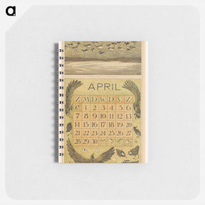 アートメモ帳-Kalenderblad april met scholeksters en kieviten - テオ ヴァン ホイテマ Memo.