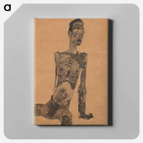 アートパネル-Sitting Male Nude
 - ウィーン博物館 Canvas.