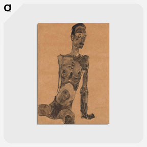 アートポストカード-Sitting Male Nude
 - ウィーン博物館 Postcard.