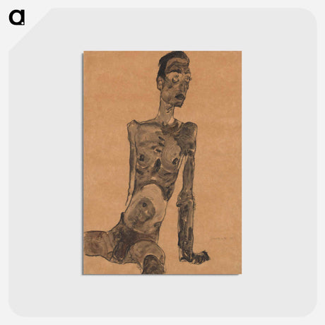 アートポストカード-Sitting Male Nude
 - ウィーン博物館 Postcard.