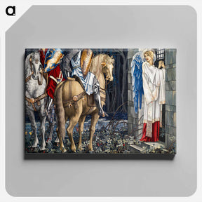 アートパネル-Quest for the Holy Grail Tapestries: The Failure of Sir Gawaine - ウィリアム モリス Canvas.