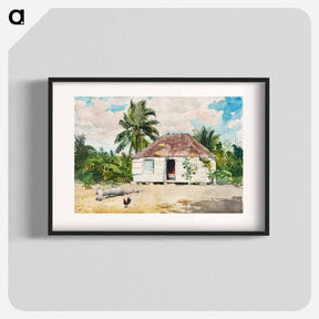 アートポスター-Native hut at Nassau - ウィンスロー ホーマー Poster.