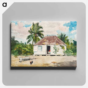 アートパネル-Native hut at Nassau - ウィンスロー ホーマー Canvas.