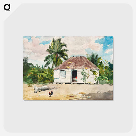 アートポストカード-Native hut at Nassau - ウィンスロー ホーマー Postcard.