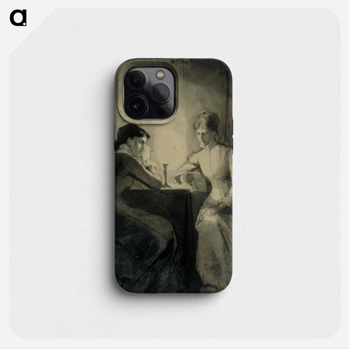 Augusta lukee kapteenin rouvalle, harjoitelma runebergin jouluillan kuvitusta varten - アルバート エーデルフェルト Phone Case.