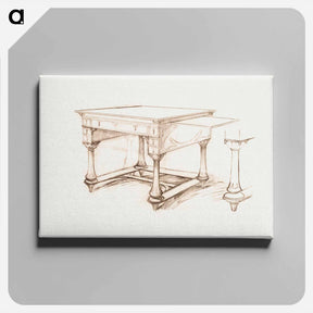 アートパネル-Project of an office table - アルフォンス ミュシャ Canvas.