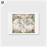 アートポストカード-Nova orbis tabvla in lvcem edita - アンティーク地図 Postcard.