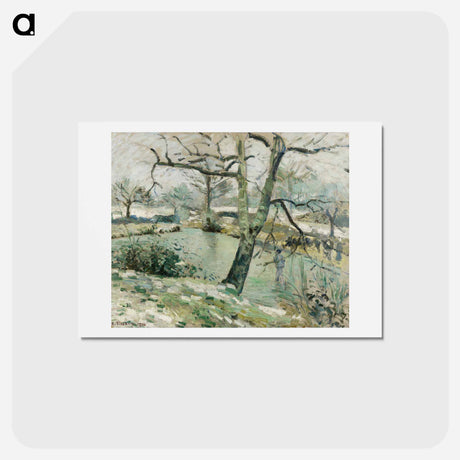 アートポストカード-The Montfoucault Pond, winter effect - カミーユ ピサロ Postcard.