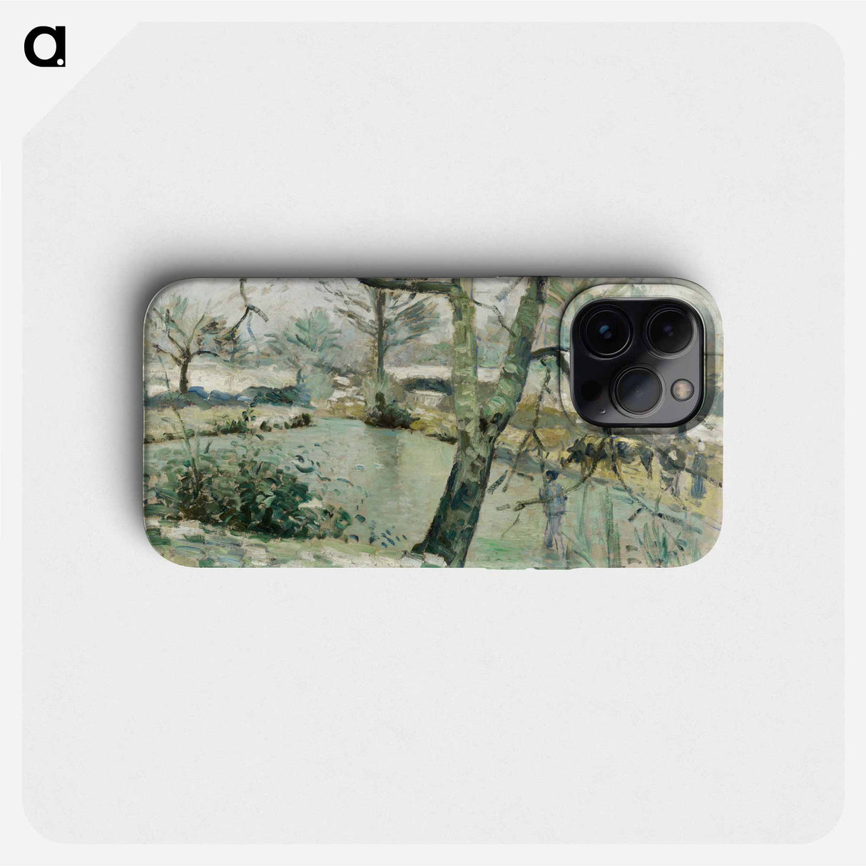 The Montfoucault Pond, winter effect - Camille Pissarro Phone Case.