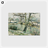 アートポストカード-The Montfoucault Pond, winter effect - カミーユ ピサロ Postcard.