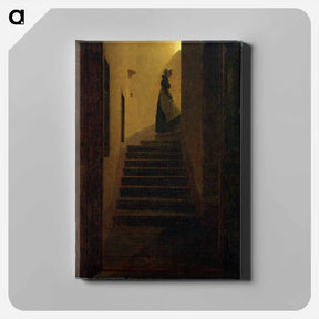 アートパネル-Woman on the stairs - カスパー ダーヴィト フリードリヒ Canvas.