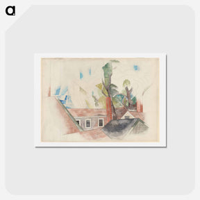 アートポストカード-Rooftops and Trees - チャールズ デムス Postcard.