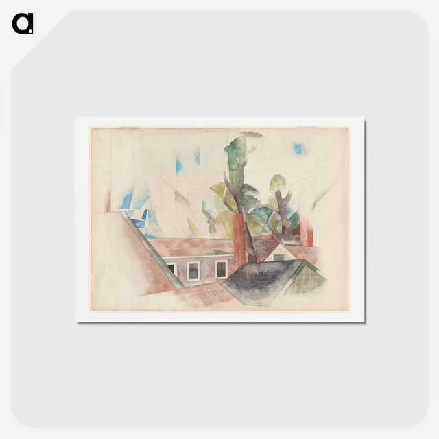 アートポストカード-Rooftops and Trees - チャールズ デムス Postcard.