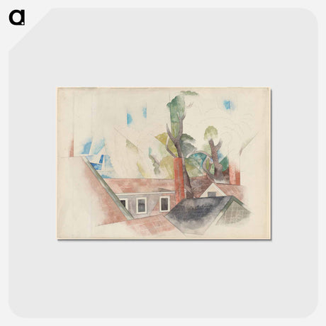 アートポストカード-Rooftops and Trees - チャールズ デムス Postcard.
