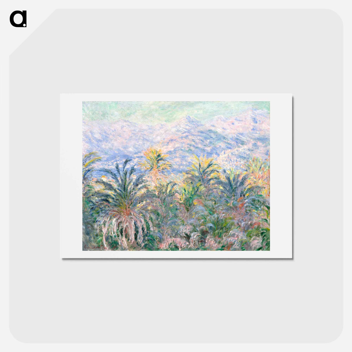 Palm Trees at Bordighera - クロード モネ Postcard.