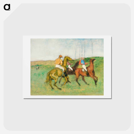 アートポストカード-Jockeys and Race Horses - エドガー ドガ Postcard.