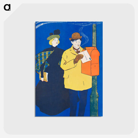 アートポストカード-Man and woman sending letter - エドワード ペンフィールド Postcard.