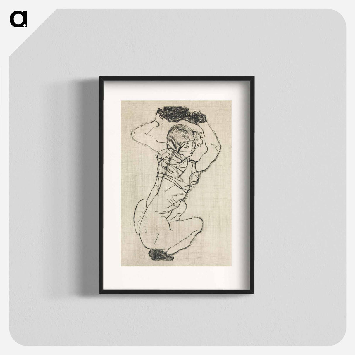 Naked lady. Squatting Woman - Egon Schiele Poster.