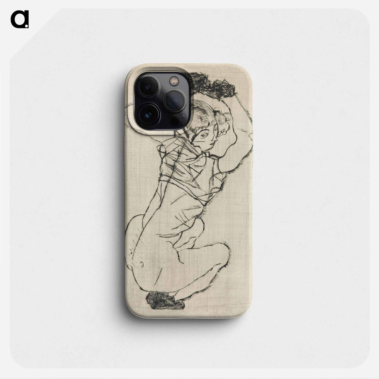 Naked lady. Squatting Woman - Egon Schiele Phone Case.