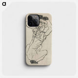 Naked lady. Squatting Woman - エゴン シーレ Phone Case.