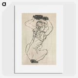 Naked lady. Squatting Woman - Egon Schiele Poster.