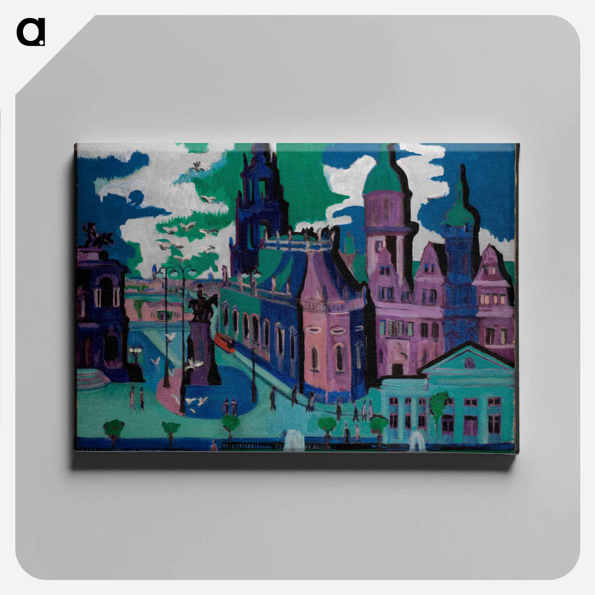 アートパネル-View of Dresden: Schlossplatz - エルンスト ルートヴィヒ キルヒナー Canvas.
