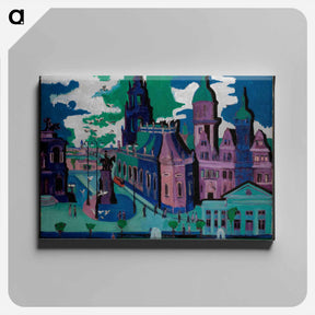 アートパネル-View of Dresden: Schlossplatz - エルンスト ルートヴィヒ キルヒナー Canvas.