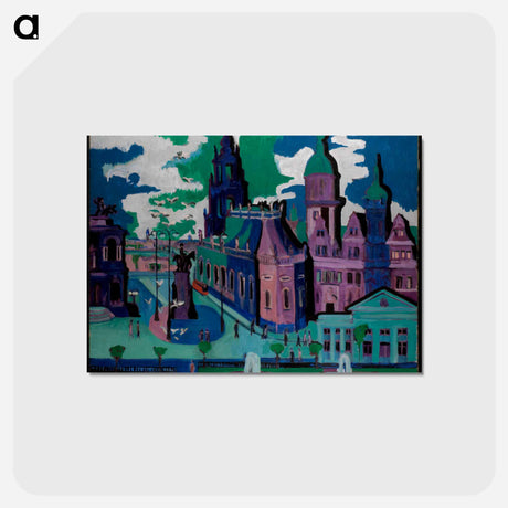 アートポストカード-View of Dresden: Schlossplatz - エルンスト ルートヴィヒ キルヒナー Postcard.
