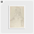 アートポストカード-Seated Woman from the Front with Hat, Face Hooded - グスタフ クリムト Postcard.