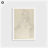 アートポストカード-Seated Woman from the Front with Hat, Face Hooded - グスタフ クリムト Postcard.