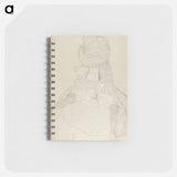 Seated Woman from the Front with Hat, Face Hooded - グスタフ クリムト Memo.