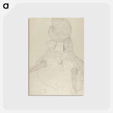 アートポストカード-Seated Woman from the Front with Hat, Face Hooded - グスタフ クリムト Postcard.