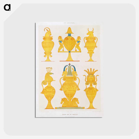 アートポストカード-Enamelled Gold Vases
 - エジプト美術史 Postcard.