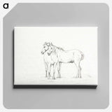 アートパネル-Two horses standing together - ジャン ベルナール Canvas.