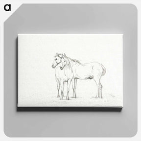 アートパネル-Two horses standing together - ジャン ベルナール Canvas.