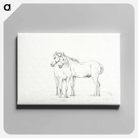 アートパネル-Two horses standing together - ジャン ベルナール Canvas.