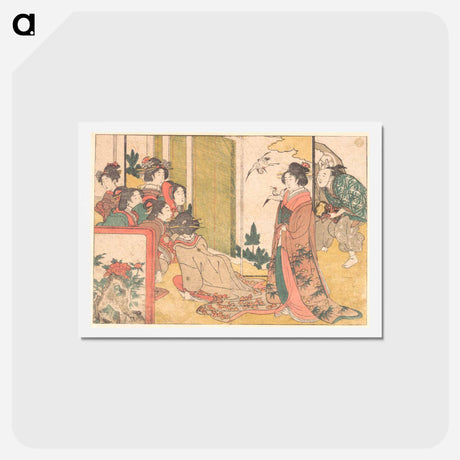 アートポストカード-Girls Entertained by Performers - 喜多川 歌麿 Postcard.