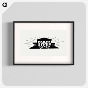 アートポスター-Temple with two hearts - レオ ヘステル Poster.