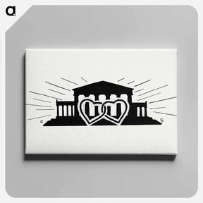 アートパネル-Temple with two hearts - レオ ヘステル Canvas.