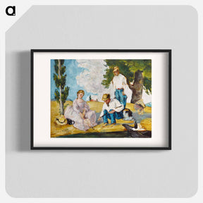 アートポスター-Picnic on a Riverbank - ポール セザンヌ Poster.