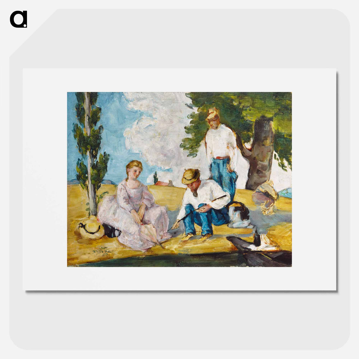 Picnic on a Riverbank - Paul Cezanne Poster.