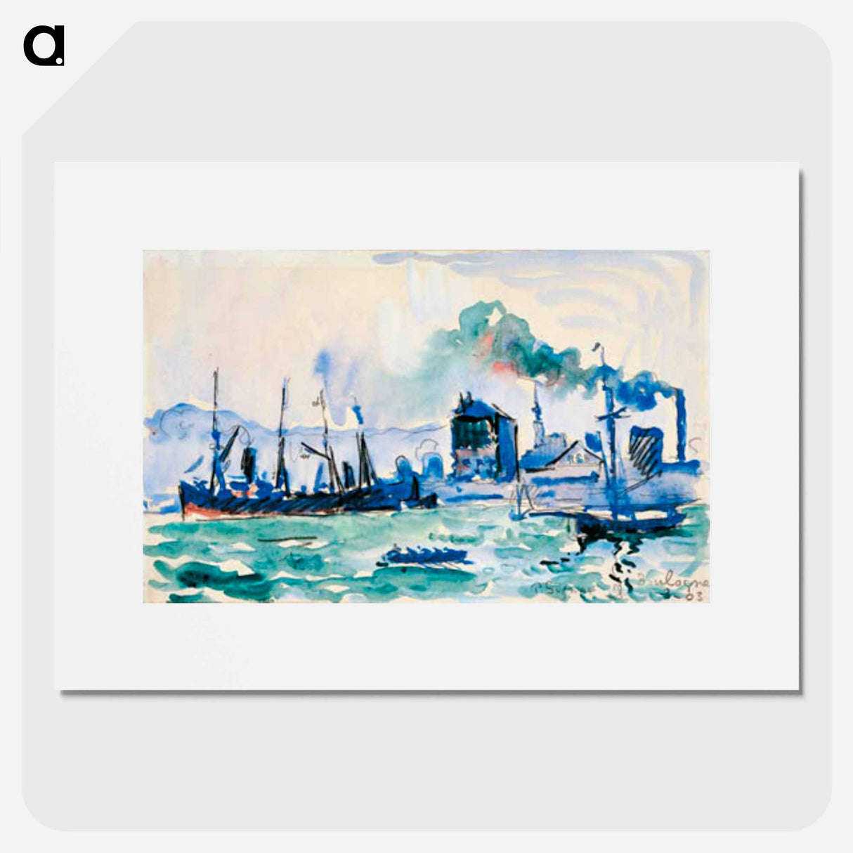 View of the port of Boulogne-sur-Mer - Paul Signac Poster.