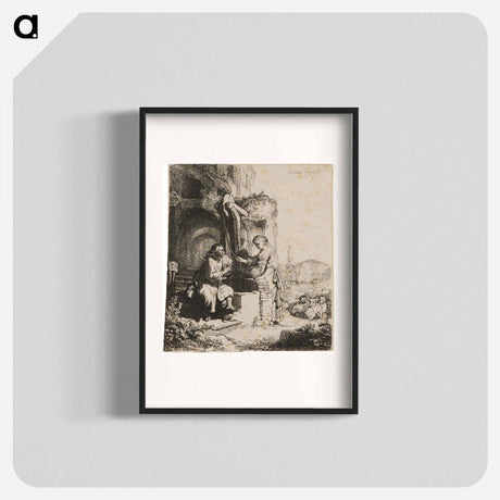 アートポスター-Christ and the Woman of Samaria: Among Ruins - レンブラント ファン レイン Poster.