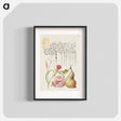 アートポスター-Carnation, Martagon Lily, and Pear from Mira Calligraphiae Monumenta
 - 書道のお手本 Poster.