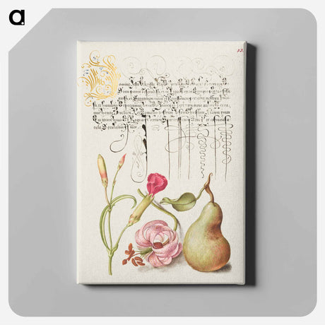 アートパネル-Carnation, Martagon Lily, and Pear from Mira Calligraphiae Monumenta
 - 書道のお手本 Canvas.