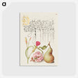 アートポストカード-Carnation, Martagon Lily, and Pear from Mira Calligraphiae Monumenta
 - 書道のお手本 Postcard.