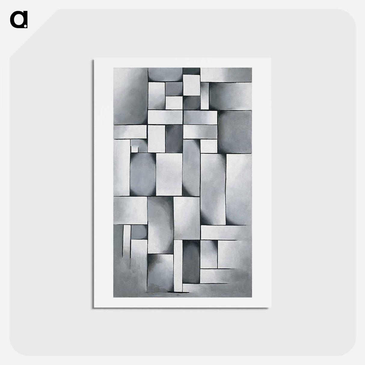 アートポストカード-Composition in gray (Rag Time) - テオ ファン ドゥースブルフ Postcard.